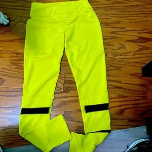 Yellow mesh Active Workout Leggings